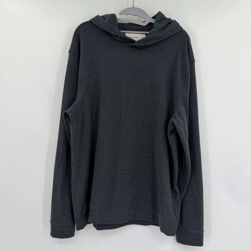 Abercrombie & Fitch Mens Charcoal Gray Long Sleeve Hoodie Pullover Size L